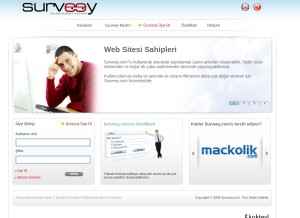 How surveey.com looks like on a tablet such as an iPad.