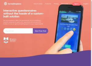How surveyanyplace.com looks like on a tablet such as an iPad.