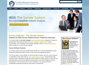 How surveysystem.com looks like on a tablet such as an iPad.