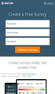 How survio.com looks like on a mobile device such as an iPhone.