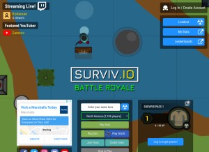 How surviv2.io looks like on a tablet such as an iPad.