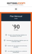 How suscripciones.sipse.com looks like on a mobile device such as an iPhone.
