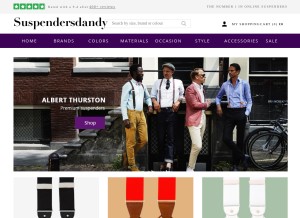 How suspendersdandy.com looks like on a tablet such as an iPad.