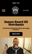 How sussexbeard.com looks like on a mobile device such as an iPhone.
