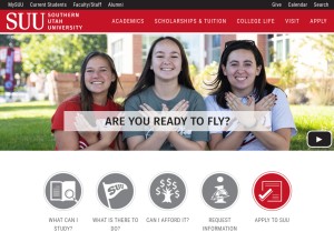 How suu.edu looks like on a tablet such as an iPad.
