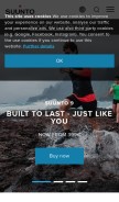 How suunto.com looks like on a mobile device such as an iPhone.
