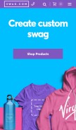 How swag.com looks like on a mobile device such as an iPhone.