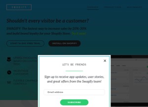 How swagifyapp.com looks like on a tablet such as an iPad.