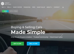How swapmotors.com looks like on a tablet such as an iPad.