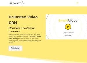 How swarmcdn.com looks like on a tablet such as an iPad.