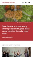 How swarthmore.edu looks like on a mobile device such as an iPhone.
