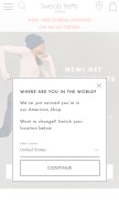 How sweatybetty.com looks like on a mobile device such as an iPhone.