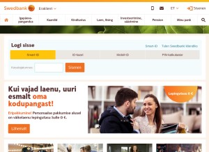 How swedbank.ee looks like on a tablet such as an iPad.