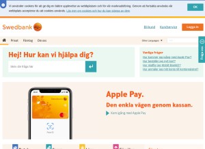 How swedbank.se looks like on a tablet such as an iPad.