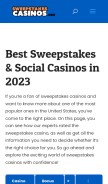 How sweepstakes-casinos.org looks like on a mobile device such as an iPhone.