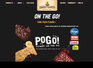 How sweetearthfoods.com looks like on a tablet such as an iPad.