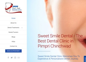 How sweetsmiledental.com looks like on a tablet such as an iPad.