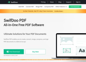 How swifdoo.com looks like on a tablet such as an iPad.