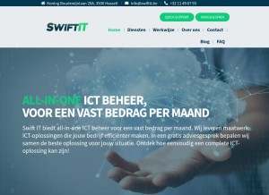 How swiftit.be looks like on a tablet such as an iPad.