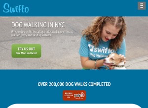 How swifto.com looks like on a tablet such as an iPad.