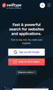 How swiftype.com looks like on a mobile device such as an iPhone.