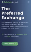 How switcheo.network looks like on a mobile device such as an iPhone.