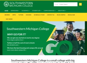 How swmich.edu looks like on a tablet such as an iPad.