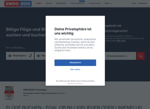 How swoodoo.ch looks like on a tablet such as an iPad.