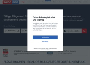 How swoodoo.com looks like on a tablet such as an iPad.
