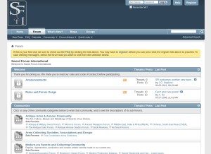 How swordforum.com looks like on a tablet such as an iPad.
