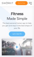 How sworkit.com looks like on a mobile device such as an iPhone.