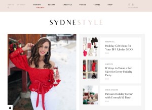 How sydnestyle.com looks like on a tablet such as an iPad.