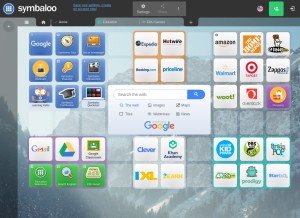 How symbaloo.com looks like on a tablet such as an iPad.