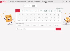 How symbolab.com looks like on a tablet such as an iPad.