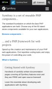 How symfony.com looks like on a mobile device such as an iPhone.