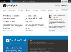 How symfony.com looks like on a tablet such as an iPad.