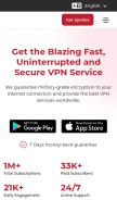 How symlexvpn.com looks like on a mobile device such as an iPhone.