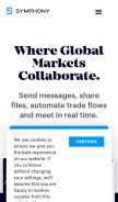 How symphony.com looks like on a mobile device such as an iPhone.