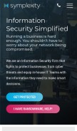 How symplexity.com looks like on a mobile device such as an iPhone.