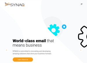 How synaq.com looks like on a tablet such as an iPad.