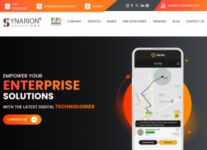 How synarionit.com looks like on a tablet such as an iPad.