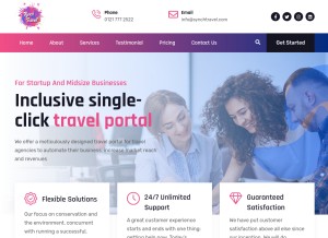 How synchtravel.com looks like on a tablet such as an iPad.
