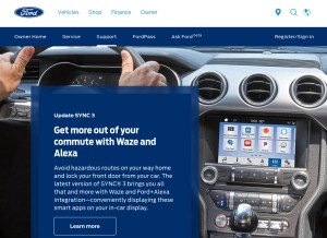 How syncmyride.com looks like on a tablet such as an iPad.