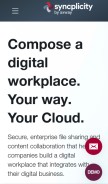 How syncplicity.com looks like on a mobile device such as an iPhone.