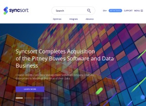 How syncsort.com looks like on a tablet such as an iPad.