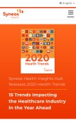 How syneoshealth.com looks like on a mobile device such as an iPhone.
