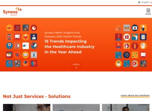 How syneoshealth.com looks like on a tablet such as an iPad.