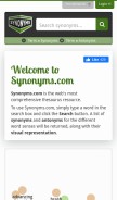 How synonyms.com looks like on a mobile device such as an iPhone.