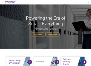 How synopsys.com looks like on a tablet such as an iPad.