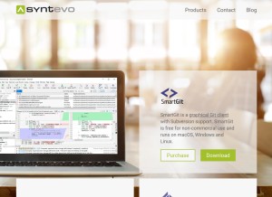 How syntevo.com looks like on a tablet such as an iPad.